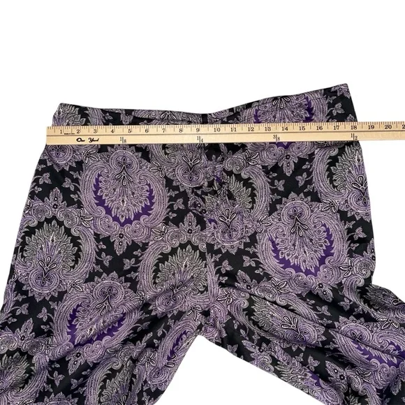 Lauren Ralph Lauren Purple Black Paisley Silky Pajama Set Size Large - Picture 11 of 13